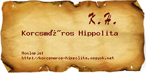 Korcsmáros Hippolita névjegykártya